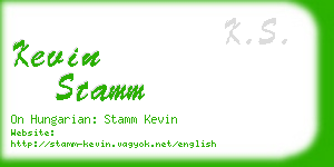 kevin stamm business card